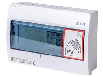 Rozvaděč R-FVE-DC1T1 EATON, T1+T2 (1000V DC / 32A) pro 1 string IP40 certifikovaný Rozvaděč R-FVE-DC1T1 EATON, T1+T2 (1000V DC / 32A) pro 1 string IP40 certifikovaný