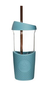 Skleněná smoothie lahev, 568ml, Neon Kactus, modrá