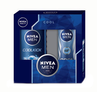 Nivea Men Cool Kick sprchový gel 250 ml + antiperspirant Men Cool Kick 150 ml + univerzální krém Men Creme 30 ml