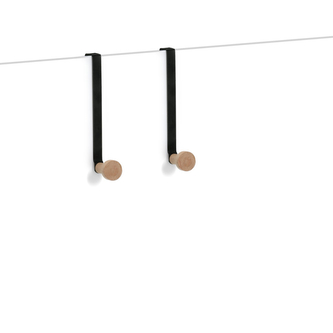 ZELLER Háček na dveře 2ks, černá 3x9x18cm