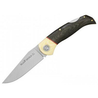 Muela NAVALIA-10M.B vreckový outdoorový nôž 10 cm, čierna, béžová, Micarta