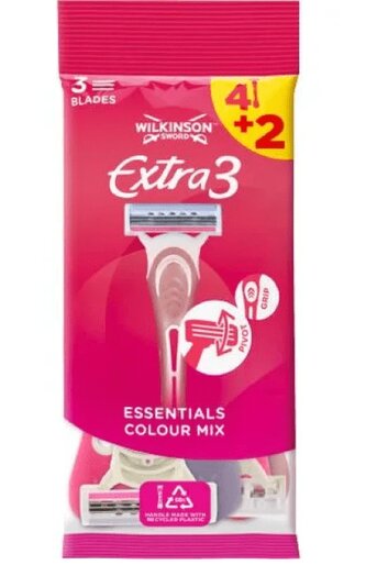 W302320500 Wilkinson Extra3 Beauty pohotový holiaci strojček (4+2 ks)