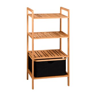 KESPER Regál policový 4 patra s úložným boxem, bambus 44 x 34 x 93 cm