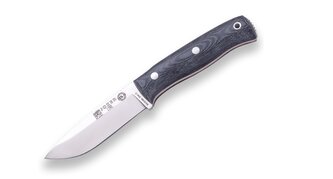 JOKER CM111-P Lynx vonkajší nôž 10,5 cm, čierna, Micarta, kožené puzdro, kresadlo, šnúrka