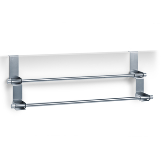 ZELLER Věšák na dveře dvojitý šedý, 57x12,5x18,5cm