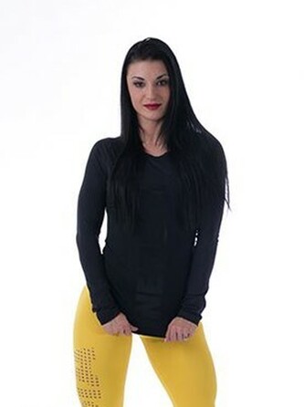 220 Nebbia Dámsky čierny nátelník Shirt 220 Black, veľkosť L