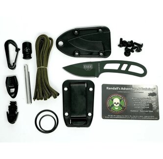 ESEE CAN-OD-KIT-E OD Candiru malý nôž na krk 5 cm, tmavozelená, puzdro, súprava na prežitie