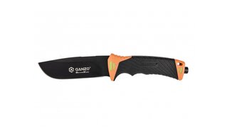 Ganzo Knife G8012-OR nôž do prírody 11,5 cm, čierno-oranžová, ABS, guma, plastové puzdro