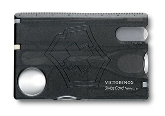 0.7240.T3 Victorinox SwissCard Nailcare black translucent imitácia platobnej karty, 13 funkcií