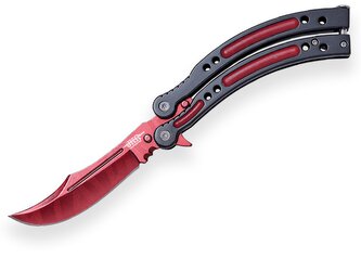 JOKER JKR0538 JKR BUTTERFLY  Counter Strike Go vreckový nôž - motýlik 10 cm, hliník, nylonové puzdro