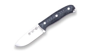 JOKER CM116-P URSU vonkajší nôž 10 cm, čierna, Micarta, kožené puzdro, kresadlo, paracord 2m