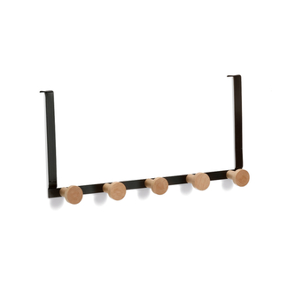 ZELLER Věšák na dveře 5 háčků, černý 37,5x9x18cm