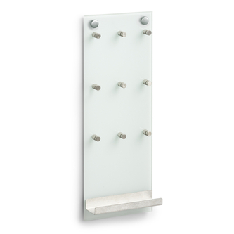 ZELLER Věšák na klíče skleněný 15x6x40cm