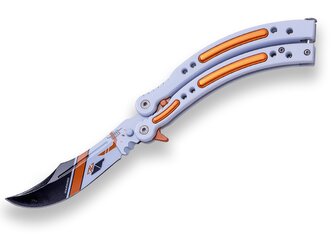 JOKER JKR0613 JKR BUTTERFLY Counter Strike Go vreckový nôž - motýlik 10 cm, hliník, nylonové puzdro