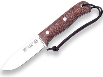 JOKER CM112-P CAMPERO vonkajší nôž 10,5 cm, hnedá, Micarta, kožené puzdro, kresadlo