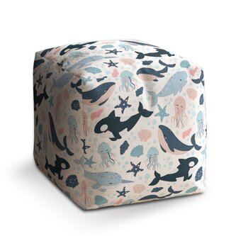 Taburet Cube Dětský mořský svět: 40x40x40 cm Taburet Cube Dětský mořský svět: 40x40x40 cm