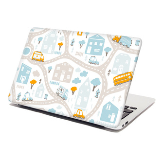 Samolepka na notebook Cestičky s dopravou: 38x26 cm