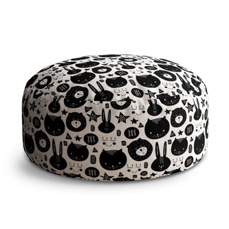 Taburet Circle Kočička a medvěd: 38x48 cm