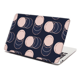 Samolepka na notebook Kruhy a puntíky: 38x26 cm