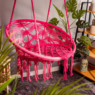 Závěsné houpací křeslo | CIRCLE DOIRA | fuchsie | 82x60x115-138 cm | 893297 Homla