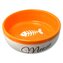 Miska Magic Cat keramická bílá/oranžová Meow 13,4x4cm, 170ml