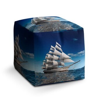 Taburet Cube Loď: 40x40x40 cm