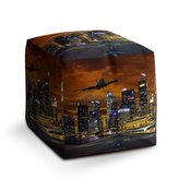 Taburet Cube Letadlo nad mrakodrapy: 40x40x40 cm