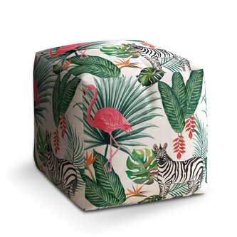 Taburet Cube Zebra a Plameňák: 40x40x40 cm