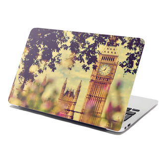 Samolepka na notebook Londýn Big Ben Flowers: 38x26 cm