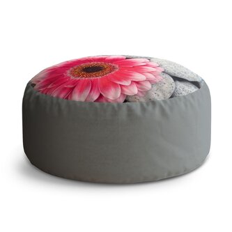 Taburet Circle Gerbera na kamenech: 38x48 cm