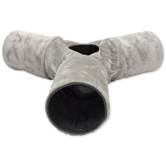 Tunel Magic Cat plyš tvar Y šustící šedý 80x80x25cm