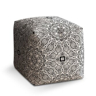 Taburet Cube Bílé mehendi: 40x40x40 cm