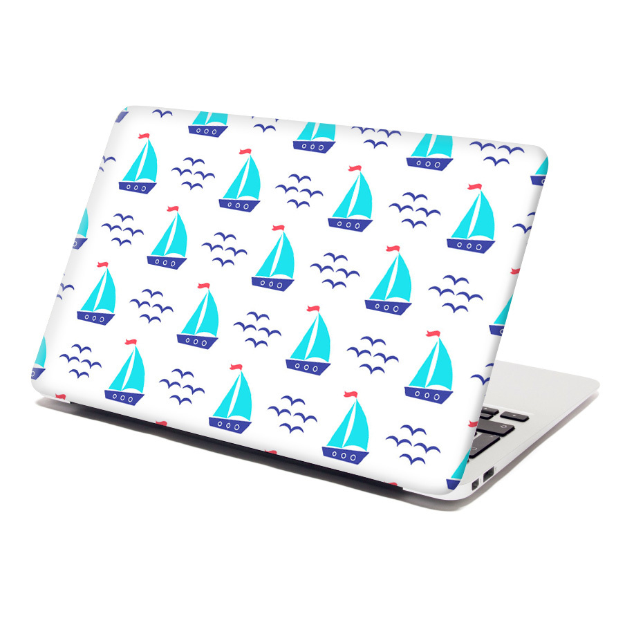 Samolepka na notebook Modré lodičky: 38x26 cm