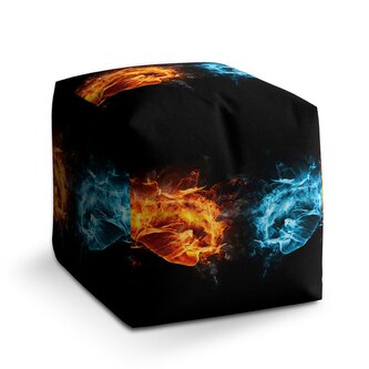 Taburet Cube Ohnivé pěsti: 40x40x40 cm