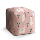 Taburet Cube Lama a kaktusy: 40x40x40 cm