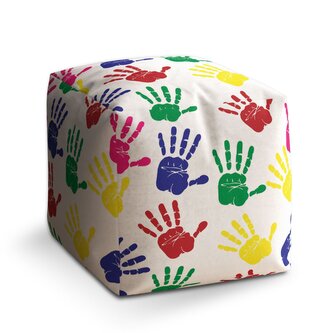 Taburet Cube Barevné otisky: 40x40x40 cm Taburet Cube Barevné otisky: 40x40x40 cm