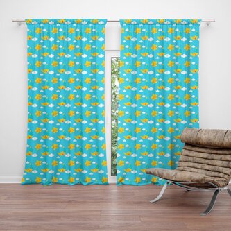 Závěs Hvězdy a měsíce: 2ks 140x250cm