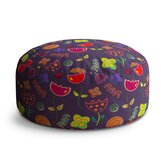 Taburet Circle Nakreslené květiny: 38x48 cm