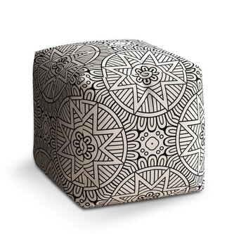 Taburet Cube Hvězdy mehendi: 40x40x40 cm