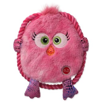 Hračka Dog Fantasy Monsters kuře suštící s provazem růžové 18cm