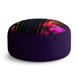 Taburet Circle Černé pruhy: 38x48 cm