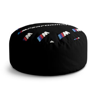 Taburet Circle MPERFORMANCE černý vzor: 38x48 cm