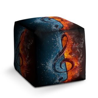 Taburet Cube Ohnivý klíč: 40x40x40 cm