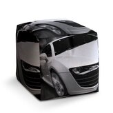 Taburet Cube Bílý sporťák: 40x40x40 cm