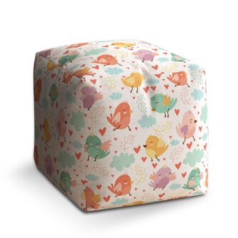 Taburet Cube Oblak s ptáčky: 40x40x40 cm