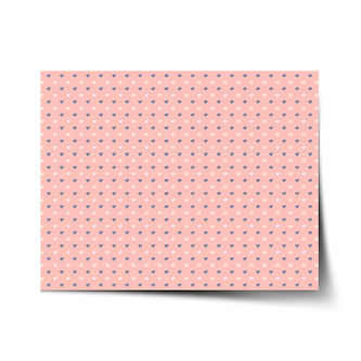 Plakát Srdíčka na růžové: 60x40 cm