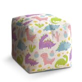 Taburet Cube Dinosauři s kaktusy: 40x40x40 cm