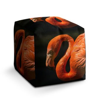 Taburet Cube Plameňák: 40x40x40 cm Taburet Cube Plameňák: 40x40x40 cm