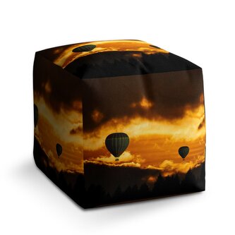 Taburet Cube Horkovzdušné balony: 40x40x40 cm Taburet Cube Horkovzdušné balony: 40x40x40 cm