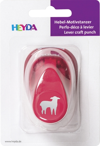 Děrovač červený - ovce, velikost výseku cca 15mm. Pro papíry do gramáže 220 g/m2